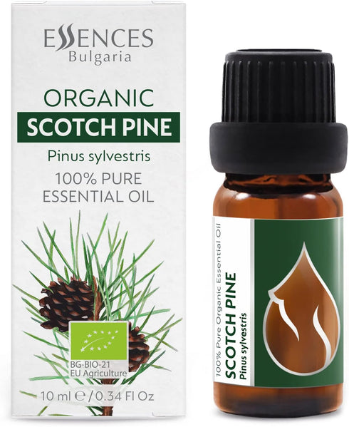 Essences Bulgaria Organic Scotch Pine Essential Oil 1/3 Fl Oz | 10ml | 100% Pure and Natural, Therapeutic Grade