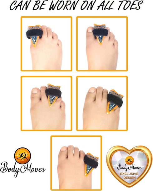 BodyMoves Reusable Toe Gel Pack - 3 pcs Hot and Cold Therapy for Trigger Mallet, Broken Toe, Pain Relief, Fracture