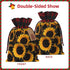 RLDOBOFE Christmas Gift Bags With Drawstring A bouquet of black sunflowers Christmas Burlap Gift Bag Christmas