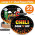 50 Pcs Chili Cook Off Oval Paper Plates 11 inch Large Disposable Red Hot Chili Contest Platters, Dish Tray for Mexican Fiesta Chili Cooking Competition Chili Cook Off Dinner Party Tableware by Qyeahkj