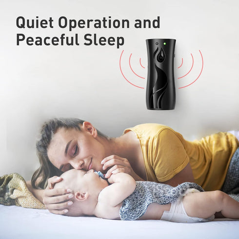 Automatic Air Freshener Spray Dispenser, Wall/Standing, Battery Powered, Remote Control, Black