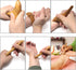 Honbay 2PCS Reflexology Tools Wood Body Massager Triangle Gua Sha Board Scraping Board Foot Massage Stick Tool Head
