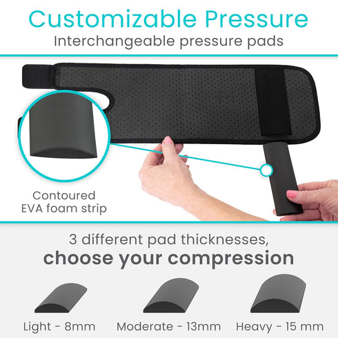 Vive Shin Splint Compression Wrap (Pair) - Adjustable Brace for Pain Relief, Support and Recovery - Lower Calf