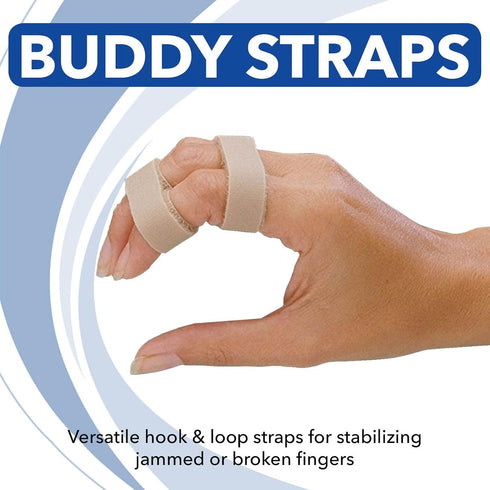 Rolyan Buddy Straps, 1" Hook and Loop Straps for Finger Injuries - Pack of 25