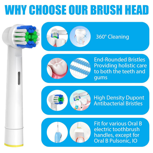 Replacement Toothbrush Heads Compatible with Oral B Braun, 12 Pcs for 7000/Pro 1000/9600/500/3000/8000