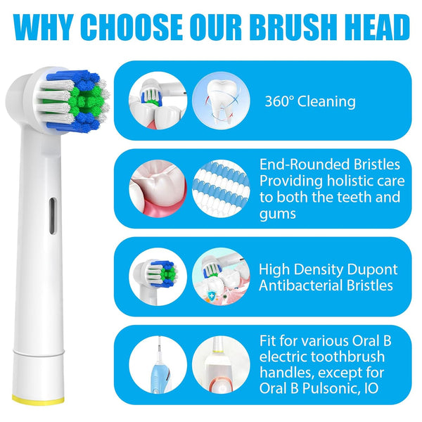 Replacement Toothbrush Heads Compatible with Oral B Braun, 12 Pcs for 7000/Pro 1000/9600/500/3000/8000