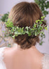 Wedding Bridal Camellia Hair Comb, Ranunculus Green Leaf Floral Clip Headpiece 2033