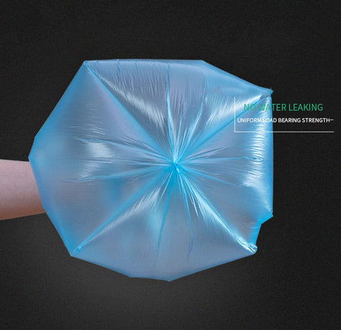 100 Pcs Kitchen Garbage Bags, 4 Gallon Blue 45x60Cm Trash Bags with Handles for Bathroom, Small Trash Bags, Contractor