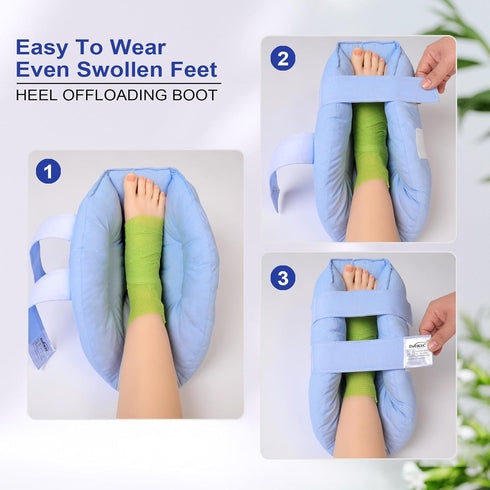 Heel Protector for Pressure Sores, Adjustable Heel Cushion Boot for Elderly Bedridden, Foot Support Pillow for Surgery