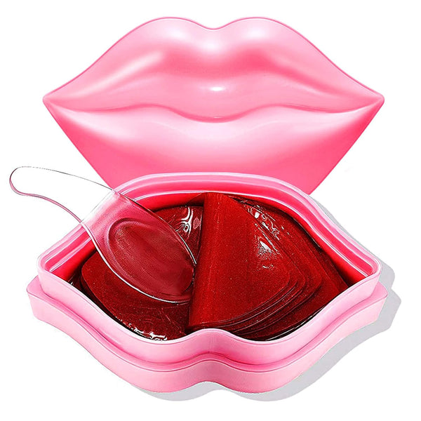 20Pcs Moisturizing/Plumping Lip Mask, Gel Treatment Masks for Dry Lips and Lines Overnight Care (Pink)