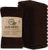 Softolle Kitchen Towels Pack of 12 Bar Mop Towels 100% Cotton Super Absorbent for Home Kitchen Cleaning (Brown)