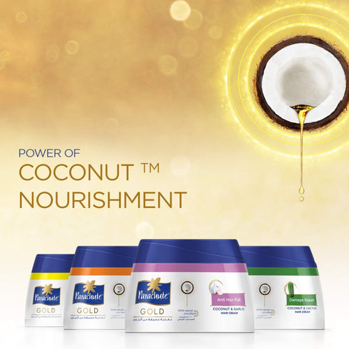 Parachute Gold Hair Cream 4.7 fl.oz. | Natural Shine Coconut & Almond Hair Care Cream for Men