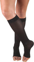 Truform Women's Compression Stockings, 20-30 mmHg, Knee High Length, Open Toe, Black, Medium