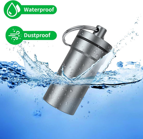 Portable Ear Plug Carrying Case, Urekt Waterproof Metal Earplug Keychain Container Holder (2 Pack)
