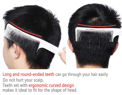 PERFEHAIR Curved Barber Clipper Comb, Flat Top Hair Cutting Comb for Men - White