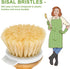 SUBEKYU Bamboo Dish Brush, Natural Wooden Dishwashing Scrubber for Cleaning Dishes, 1 Set