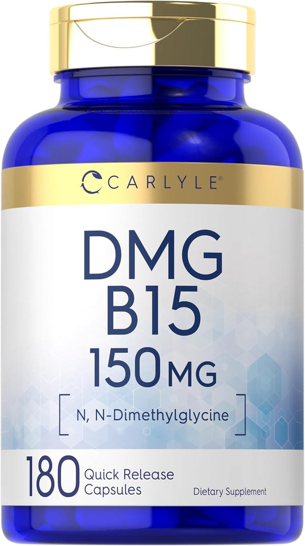 Carlyle DMG Supplement | 150 mg B15 | 180 Capsules | Non-GMO, Gluten Free, N-Dimethylglycine