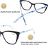 AQWANO Women Oversized Computer Reading Glasses, Vintage Designer Cat Eye Readers, Blue Light Blocking, Black 2.75