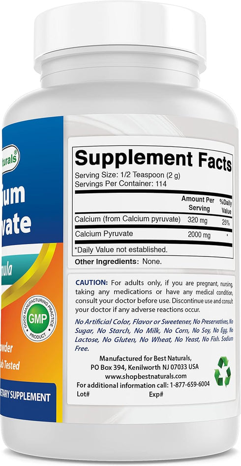 Best Naturals Calcium Pyruvate Powder - 8 OZ (Pack of 1)