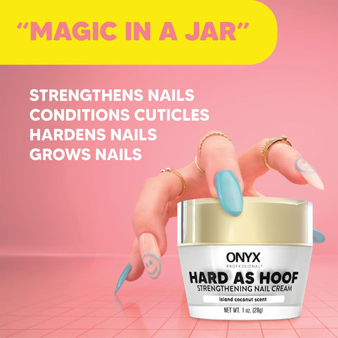 Onyx Professional Hard as Hoof Nail Strengthening Cream, Coconut Scent, 1 oz