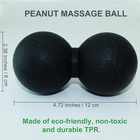 SIMPLECOOL Hard Peanut Massage Ball, Double Lacrosse Massage Ball. Deep Tissue Massage Roller Mobility Ball