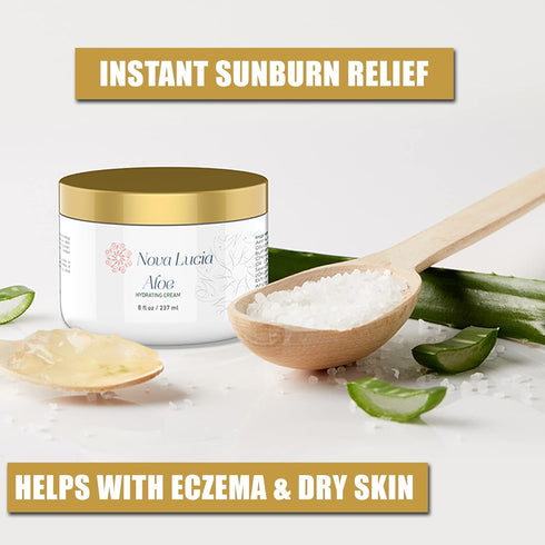 Large 8 oz Hawaiian Aloe Vera Face Moisturizer for Day or Night Use, Sunburn Relief, Eczema, Anti-Wrinkle