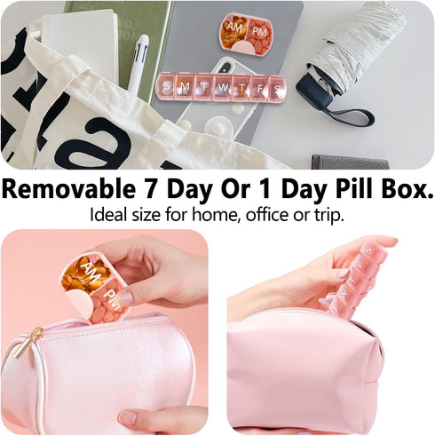 VirgoCCY 10 Pack 2 7-Day Set, (Weekly & Daily), Times a Day (AM/PM) + Pill Organizer, Vitamin Planner, Large Capacity