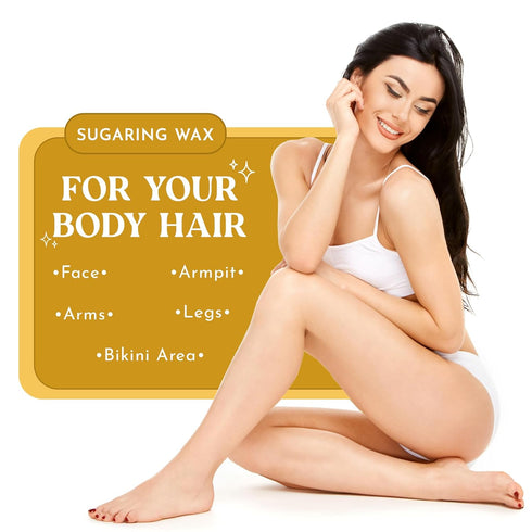 MOOM Organic Brazilian & Bikini Wax Kit, Hair Removal Glaze with Cucumber & Green Tea, Ideal for Sensitive Skin,