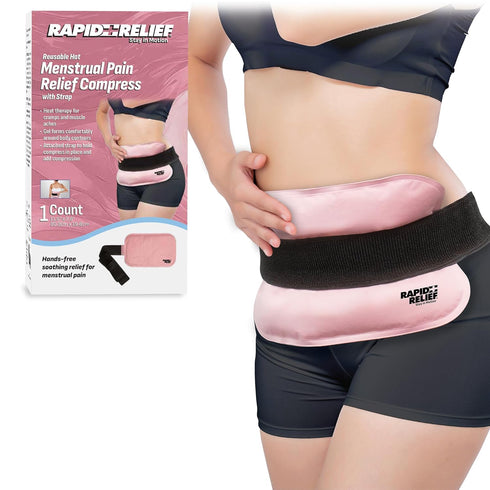 Rapid Relief Reusable Menstrual Hot Gel Compress with Strap Period Cramp, Menstrual