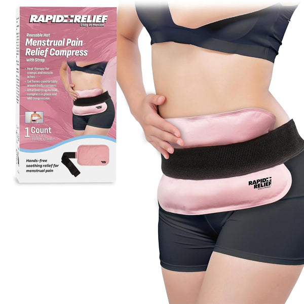Rapid Relief Reusable Menstrual Hot Gel Compress with Strap Period Cramp, Menstrual