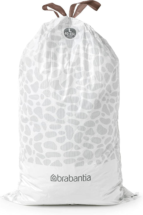 L/10.6-12 (40 Brabantia PerfectFit Trash Bags (Size Gal) Thick Plastic Trash Can Liners with Drawstring Handles Bags)