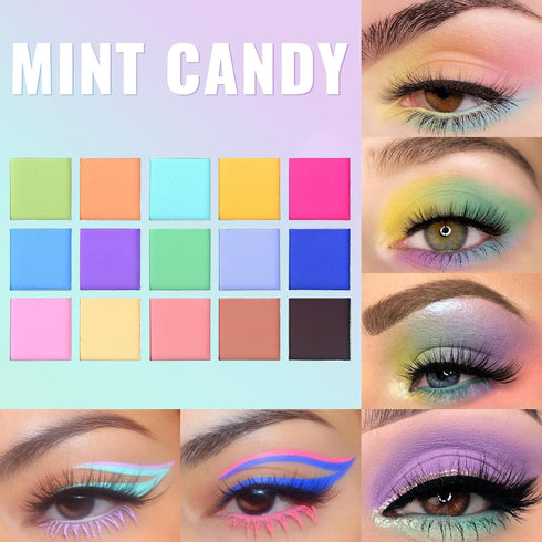UCANBE Colorful Eyeshadow Palette Makeup Set, 2pcs 15 Shades Matte Shimmer Eye Shadow Pallet with Brush