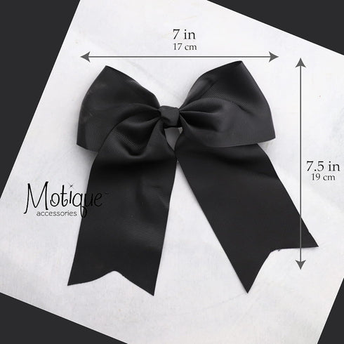 Jumbo Bow Clip with Tails, Black