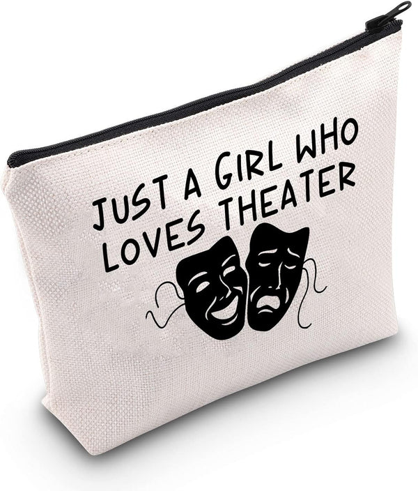 Theater Gifts - Drama Teacher Gift Makeup Bag for Theater Lovers, Travel Zipper Cosmetic Bag