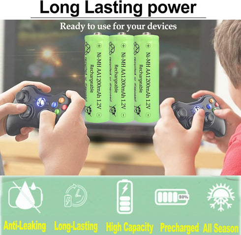 Zsolarigt 1200mAh 1.2V, 10 Packs Solar Battery NI-MH AA Double A Rechargeable Batteries for Household Devices, Outdoor