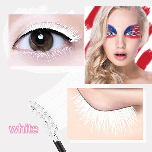 White Lashes Volume Mascara, Waterproof Fast Dry Eyelashes Curling Lengthening Primer for Party Stage Use