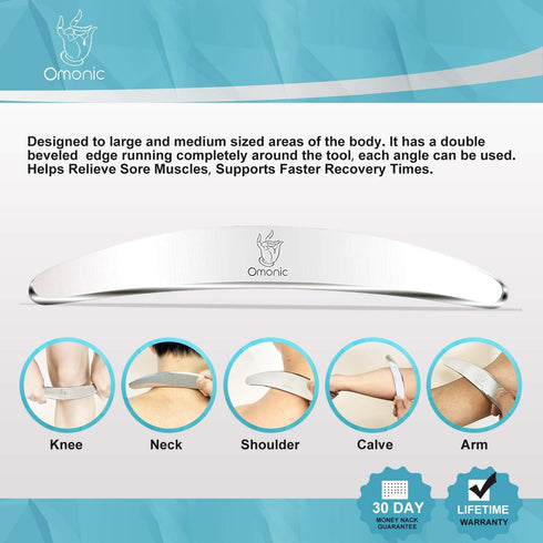IASTM Message Professional Myofascial Release Tool, Stainless Steel Gua Sha Treatment Scraping Tool