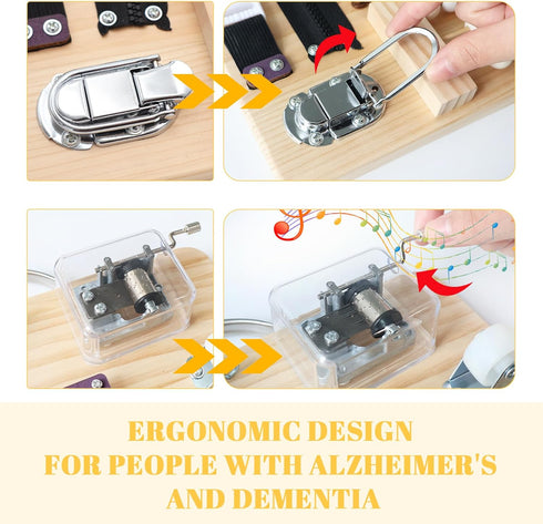 NZNDB Fidget Busy Board for Adults with Dementiam Activities for Seniors, Calming Activities and Games for Autism