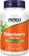 NOW Supplements Elderberry (Sambucus nigra) 500 mg, 10:1 Concentrate, 120 Veg Capsules