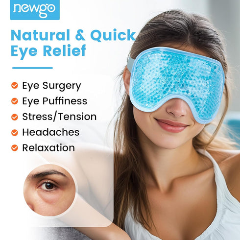 NEWGO Cooling Eye Mask for Puffy Eyes - Cold Eye Mask Eye Ice Pack for Relief from Tension and Stress