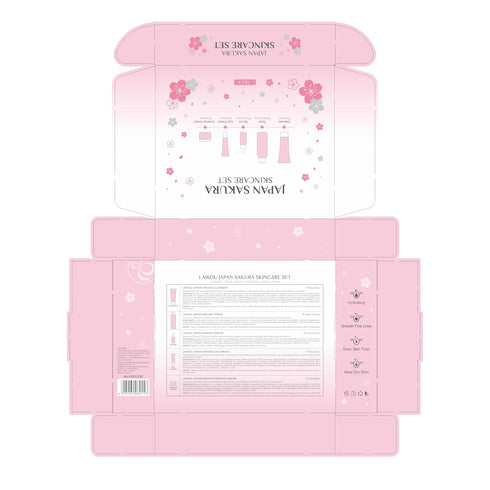 Skin Care Set JAPAN SAKURA Women Beauty Gift Set with Cleanser, Toner, Serum, Eye Cream, Face Cream (5pcs)