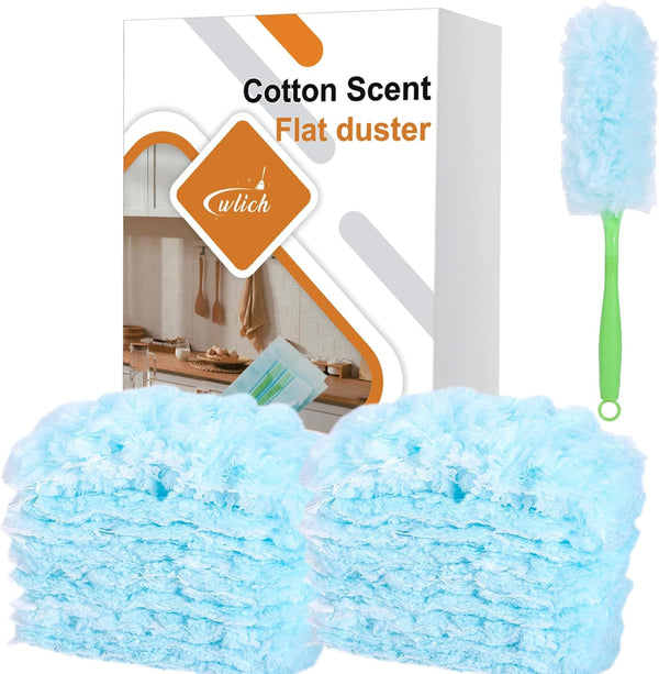 30PCS Disposable Dusters Refills, Heavy Duty 360 Degree Dusters Blue Electrostatic Replacement Heads for Multi-Surface