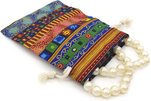 12pc Egyptian Style Jewelry Coin Pouches - Aztec Print Drawstring Gift Bag Party Accessories (12)