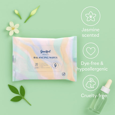 VitaBoost 30 Count (Pack 3) Goodful Wellness pH Balancing Wipes, of Hypoallergenic Feminine Wipes, Gentle pH Balanced