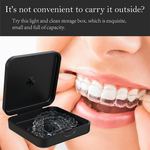 Retainer Case, ARGOMAX Aligner Case, 2 Piece Orthodontic Box for Braces (Black)