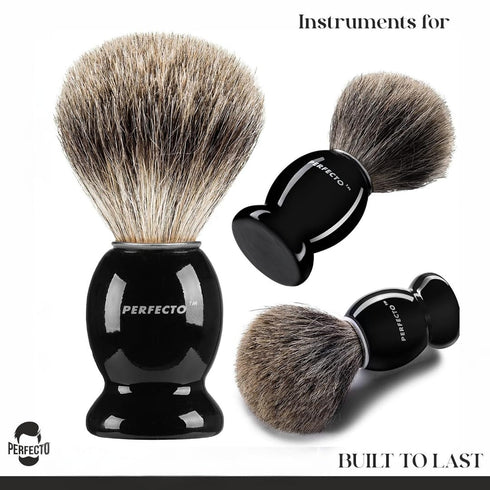 Perfecto Synthetic Bristles Shaving Brush for Men, Engineered for the Best Shave, Barbers Accessories, Gift For Him