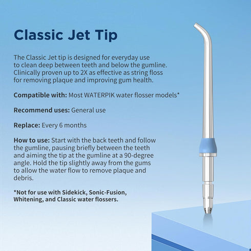 Replacement Heads for Waterpik Water Flosser, 2 Classic Jet Tips, 2 Orthodontic Tips, 2 Plaque Seeker Tips