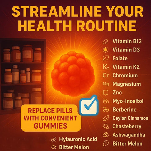 NutraPerfecto Gummies D3 K2 Sugar Free Myo-Inositol & D-Chiro Inositol for Women, Berberine Vitamin DIM Magnesium