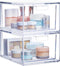 STORi Audrey Stackable Clear Bin Plastic Organizer Drawers | 2 Piece Set | Organize Cosmetics and Beauty Supplies on