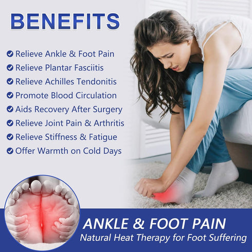JOBYNA Ankle/Toe/Foot Warmer, Full Coverage Heated Foot Wrap, Electric Heating Pad for Pain Relief